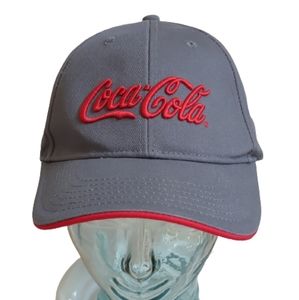 COCA-COLA Hat Gray Red OS Adjustable Embroidered